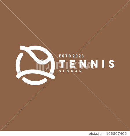 Tennis Logo Design, Tournament Sport, Ball And Racket Vector Simple Silhouette Illustration Tennis Logo Design, Tournament Sport, Ball And Racket Vector Simple Silhouette Illustration 106807406