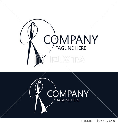 Needle and thread Sewing logo outline combination Line flat design template Simple icons. Concept taylor illustration Needle and thread Sewing logo outline combination Line flat design template Simple icons. Concept taylor illustration 106807650