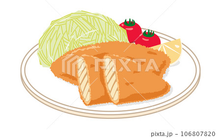 皿に乗った白身魚のフライ 皿に乗った白身魚のフライ 106807820