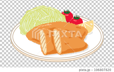 皿に乗った白身魚のフライ 皿に乗った白身魚のフライ 106807820