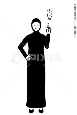 アイデアを思いついたイスラムの女性 106807864