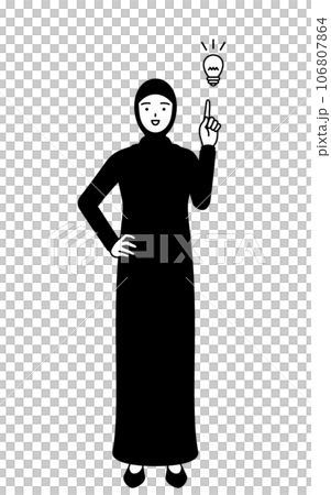 想出一個主意的伊斯蘭婦女 106807864