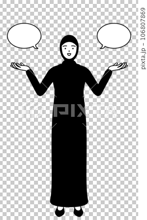 伊斯蘭婦女與言語泡沫進行比較 伊斯蘭婦女與言語泡沫進行比較 106807869