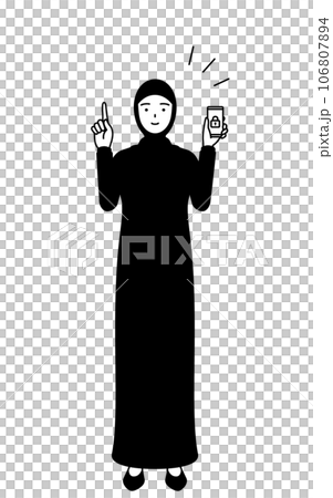 伊斯蘭婦女為她的智能手機採取安全措施 伊斯蘭婦女為她的智能手機採取安全措施 106807894
