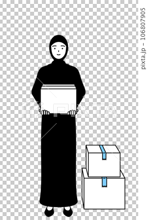 攜帶紙板的伊斯蘭婦女 106807905