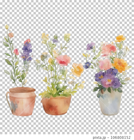 flower pot watercolor flower pot watercolor 106808152