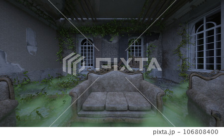 廃墟の荒れた室内 廃墟の荒れた室内 106808400
