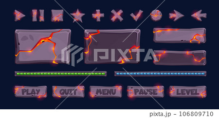Stone with lava texture game interface vector Stone with lava texture game interface vector 106809710