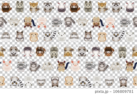 Fluffy animals B seamless pattern ② PNG 106809781