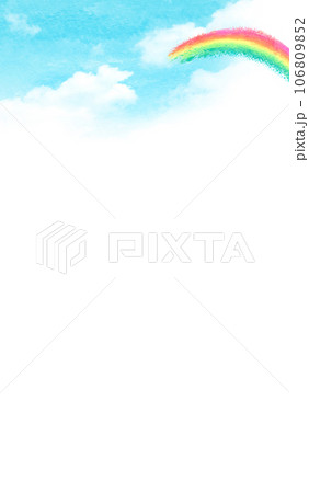 新緑と虹の背景素材　水彩イラスト 106809852