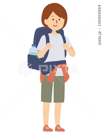 バックパッカーの女性のイラスト 106809884