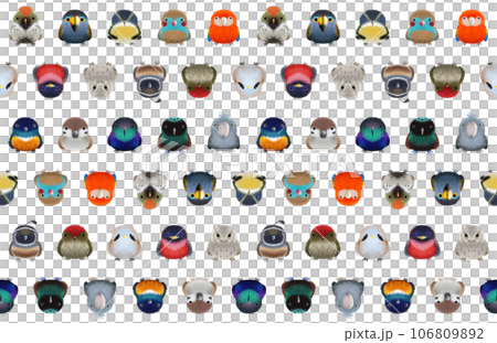 Fluffy bird C seamless pattern ② PNG 106809892