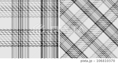 Set black and white plaid seamless pattern. 106810370