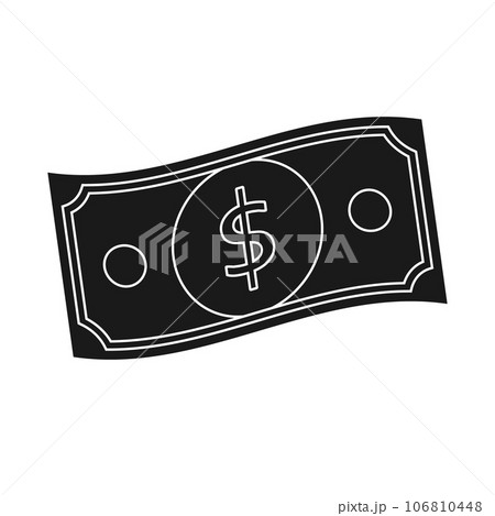 Vector flat black dollar 106810448