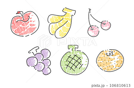 ゆるめシンプルフルーツセット　カラー 106810613