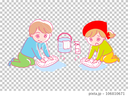 Illustration material: Spring cleaning_end of the year_cleaning_season_man and woman 106810671