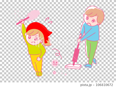 Illustration material: Spring cleaning_end of the year_cleaning_season_man and woman 106810672