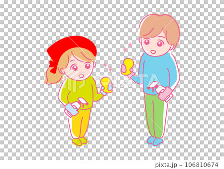 Illustration material: Spring cleaning_end of the year_cleaning_season_man and woman 106810674