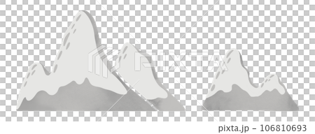 Set of Doodle mountain in scandinavian style. Hill with snow. Hand drawn children digital illustration. Kids wallpaper. Mountainscape, baby room design, nursery wall decor. Set of Doodle mountain in scandinavian style. Hill with snow. Hand drawn children digital illustration. Kids wallpaper. Mountainscape, baby room design, nursery wall decor. 106810693