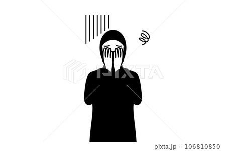 落ち込んで顔を覆うイスラムの女性 106810850