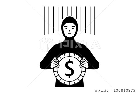 為替差損やドル安のイメージ、イスラムの女性 為替差損やドル安のイメージ、イスラムの女性 106810875