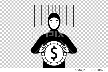 為替差損やドル安のイメージ、イスラムの女性 為替差損やドル安のイメージ、イスラムの女性 106810875