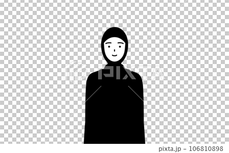 正面を向いた笑顔のイスラムの女性 106810898