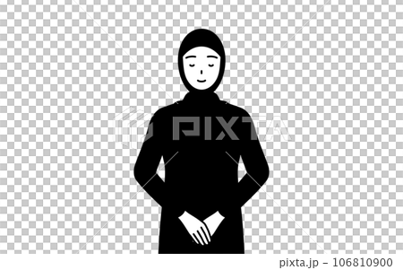 伊斯蘭婦女雙手合十鞠躬 106810900
