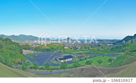 【陶芸の村広場展望台より萩市内を一望】 (高解像度版) 山口県萩市椿東 【陶芸の村広場展望台より萩市内を一望】 (高解像度版) 山口県萩市椿東 106810917