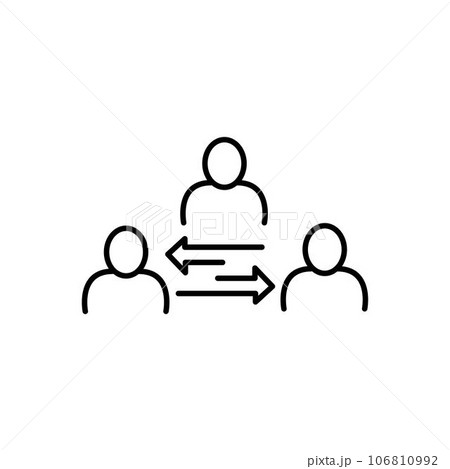 Broker or mediator line icon on white Broker or mediator line icon on white 106810992