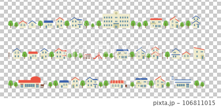 Summer cityscape illustration set 106811015