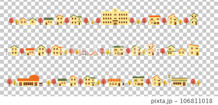 秋の街並みのイラストセット 106811018