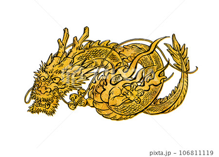 年賀状 2024 イラスト 辰 106811119