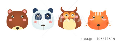 Cute Animal Funny Head and Snout Vector Set Cute Animal Funny Head and Snout Vector Set 106811319