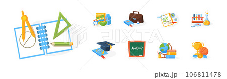 Educational and School Subject Supply and Element Vector Set 106811478