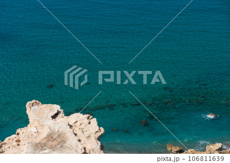 Sea and coastline view from a rocky height 106811639