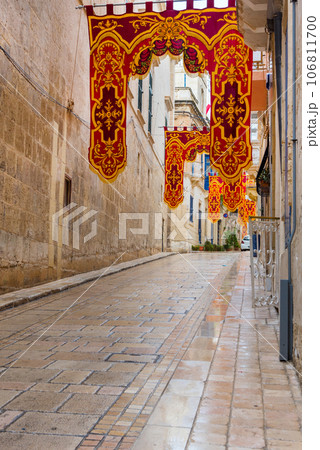Streets of Valletta during a religious feast Streets of Valletta during a religious feast 106811700