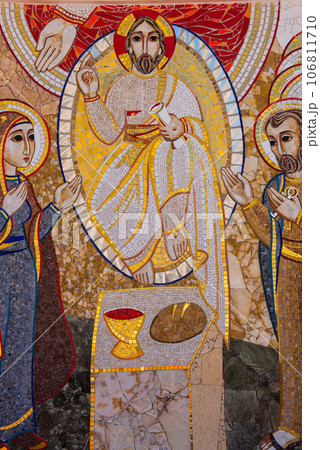 Religious christian mosaics in Ta Pinu, Malta Religious christian mosaics in Ta Pinu, Malta 106811710