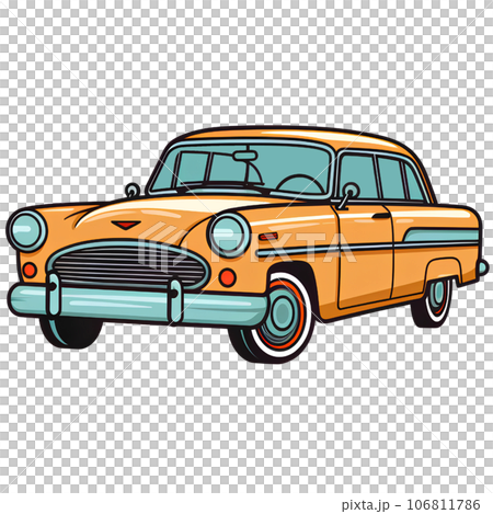 classic, automobile, car, retro, vehicle, cartoon, illustration, transportation, auto, design, vintage, isolated, transport, automotive, wheel, race, style, motor, speed, drive, engine, graphic, trave 106811786