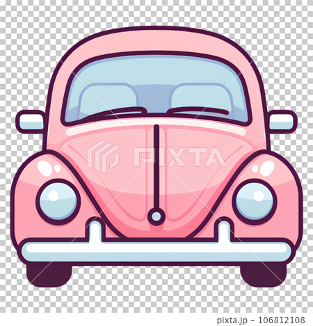 cartoon, cute, pink, car, illustration, vehicle, design, drive, background, retro, art, transport, automobile, isolated, auto, transportation, card, vintage, toy, baby, beautiful, girl, graphic, fashi 106812108
