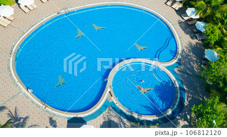 Outdoor swimming pool in the hotel.  106812120
