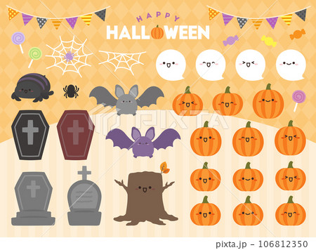 かわいいハロウィンのイラスト素材集 かわいいハロウィンのイラスト素材集 106812350