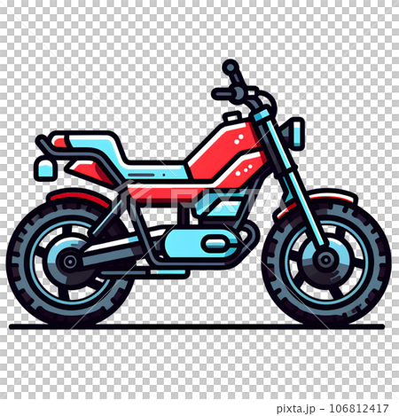 cartoon, illustration, motorcycle, bike, motor, motorbike, isolated, transportation, transport, design, sport, vehicle, character, ride, biker, speed, race, helmet, rider, drive, fast, scooter, man 106812417