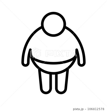 太っているパンツを履いている男性。肥満。ベクター。 106812578