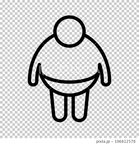 太っているパンツを履いている男性。肥満。ベクター。 106812578