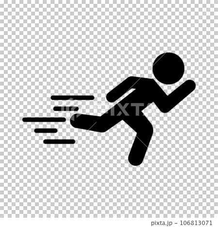 跑步和移動的人的剪影圖標。向量。 106813071