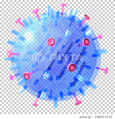立体・3D「インフルエンザウイルス/influenza virus」 立体・3D「インフルエンザウイルス/influenza virus」 106813110