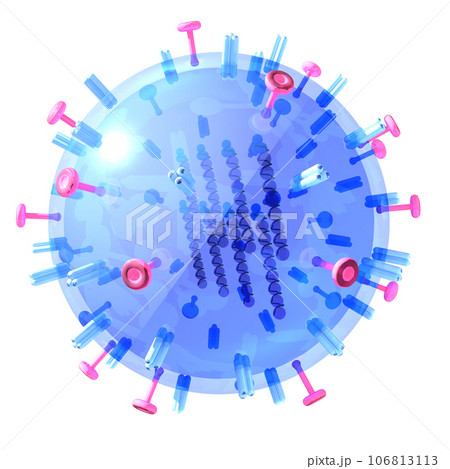 立体・3D「インフルエンザウイルス/influenza virus」 立体・3D「インフルエンザウイルス/influenza virus」 106813113