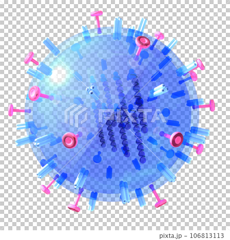 立体・3D「インフルエンザウイルス/influenza virus」 立体・3D「インフルエンザウイルス/influenza virus」 106813113