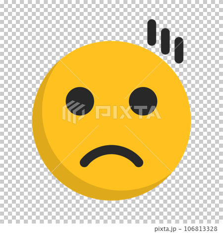 落ち込んでいる顔のアイコン。凹む。ベクター。のイラスト素材 [106813328] - PIXTA